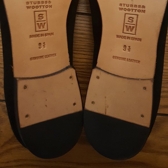 Stubbs & Wootton Screw U Velvet Flats W9.5 - Picture 3 of 6